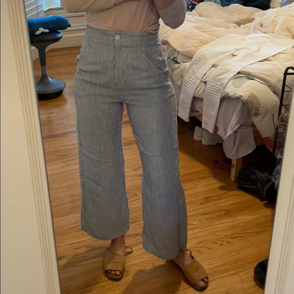 Reformation linen sailor pants.